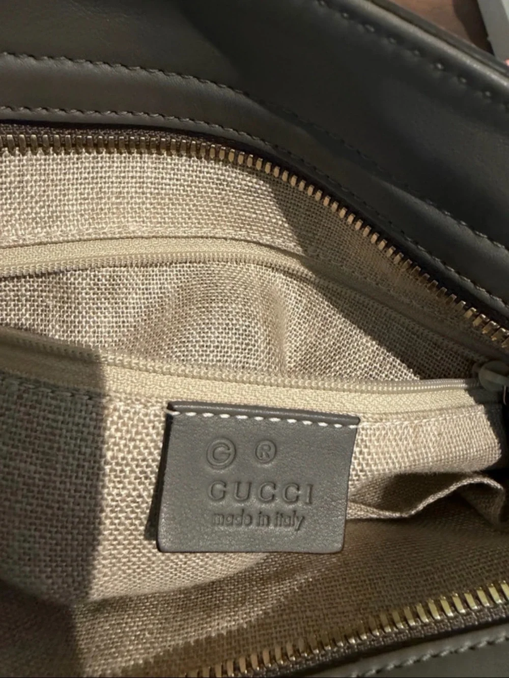 GUCCI Small Bree Dome tote grey guccisima